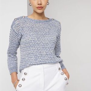 White House black Market shoulder button pullover sweater. Size medium. New